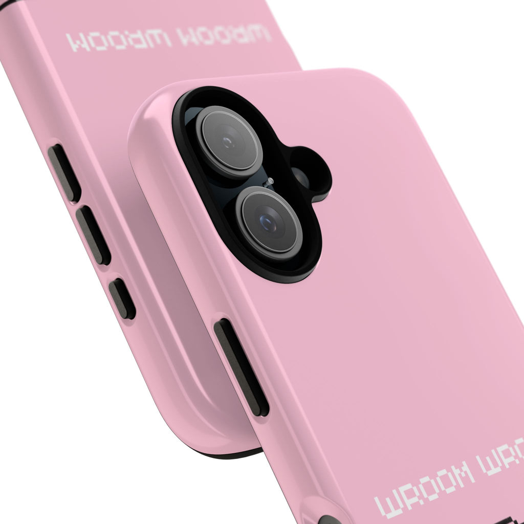 Pink Retro Pixel Cars Phone Case — "Wroom Wroom" Tough Protective Cover