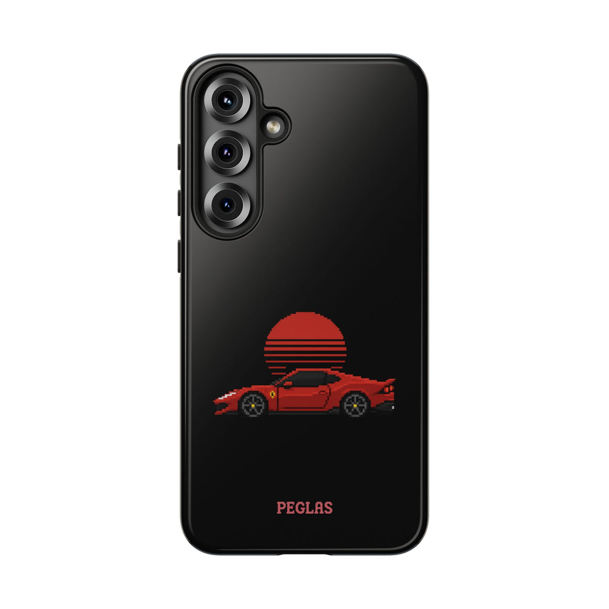 Vintage Red Sports Car Phone Case – Retro Sunset Design