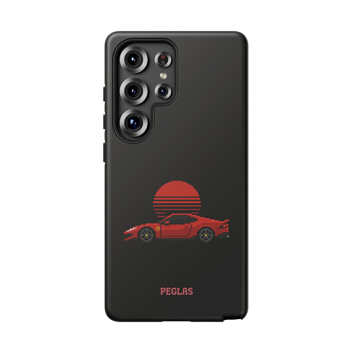 Vintage Red Sports Car Phone Case – Retro Sunset Design